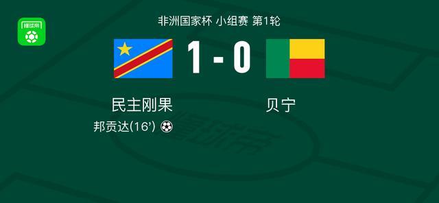 民主剛果1-0貝寧，邦貢達打進全場唯一進球